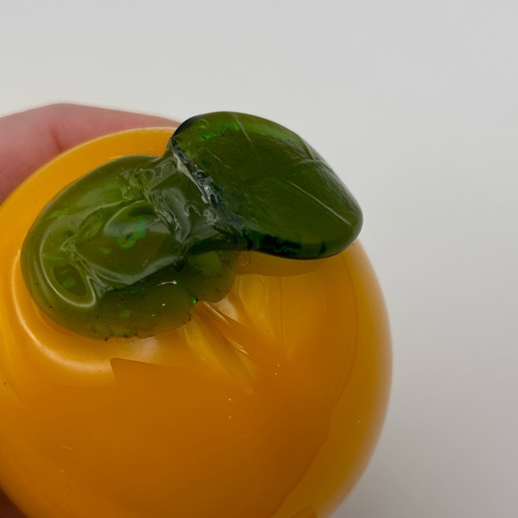 Murano Style Glass Hand Blown Banana & Orange Set Decorative Art Retro Kitchen - Picture 4 of 5